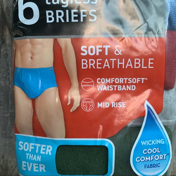 Hanes Underwear & Socks Hanes Mens Tagless Briefs Underwear 6 Pk